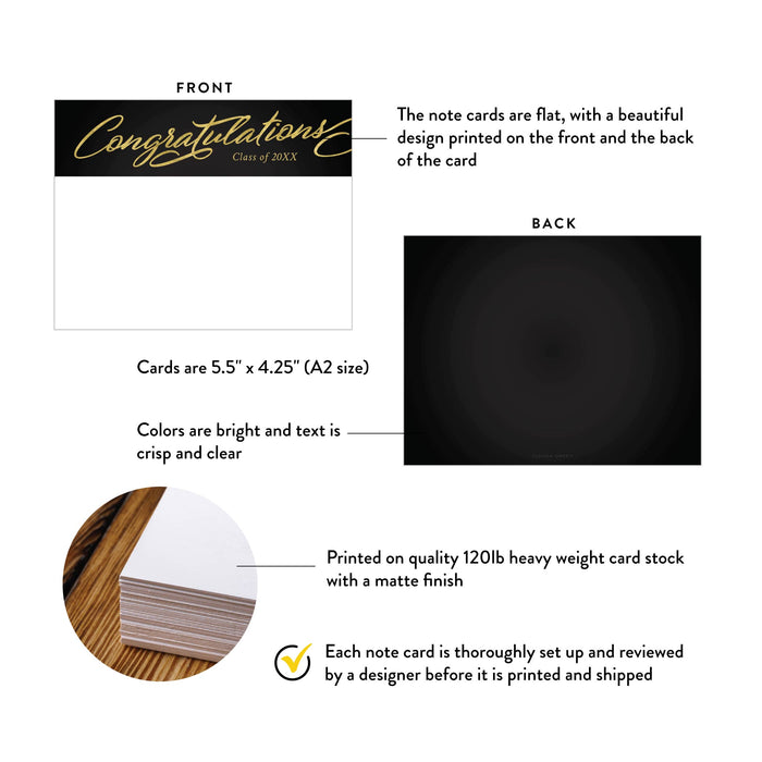 Black Gold Graduation Congratulations Card Class 2026