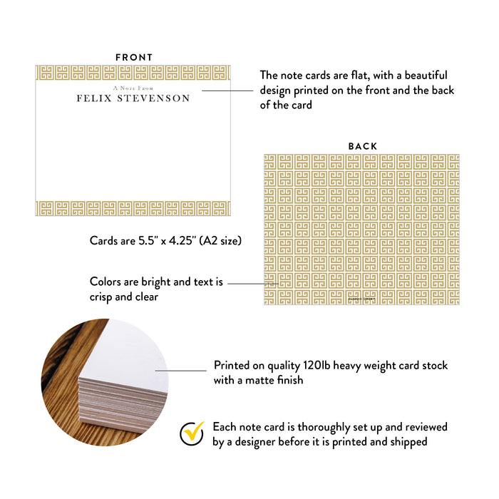 Personalized Thank You Card with Greek Key Border Design