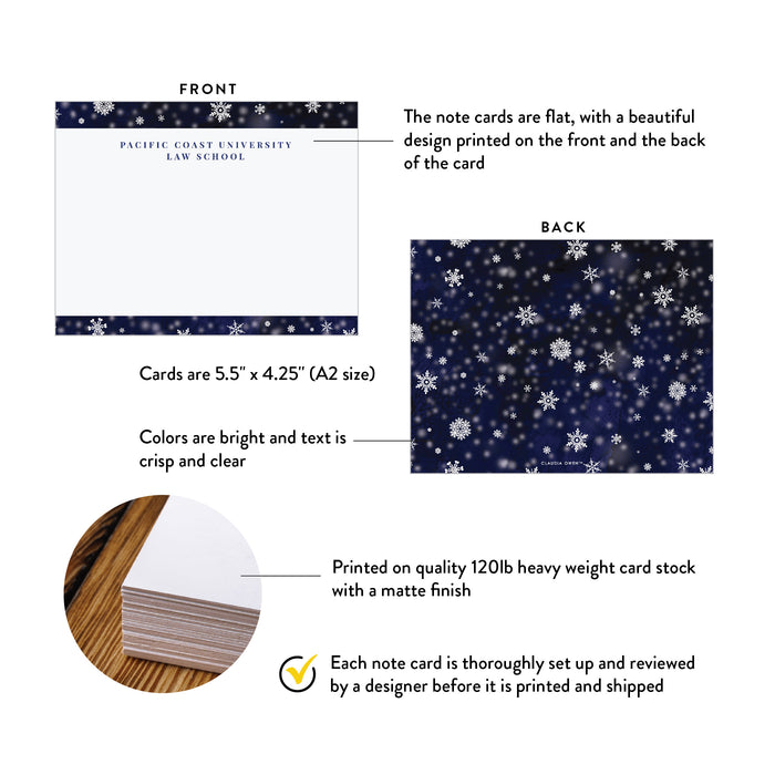 Personalized Winter Thank You Card Snowflake Stationery Design