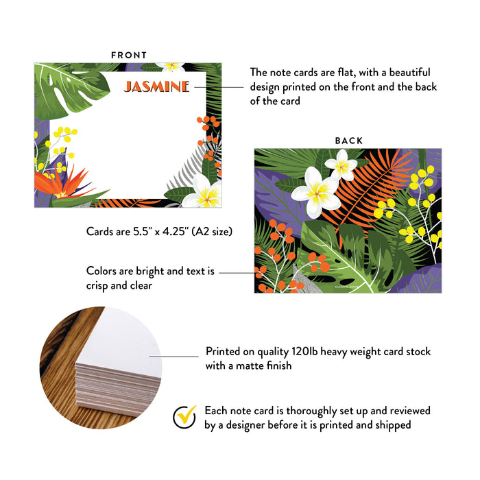 Tropical Personalized Note Card Custom Island Stationery Gift