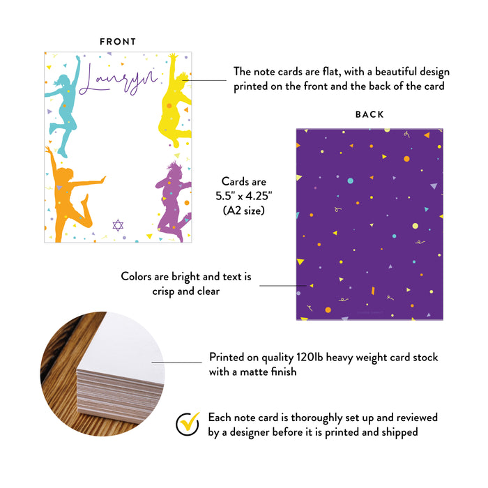 Colorful Dance Theme Bat Mitzvah Thank You Card