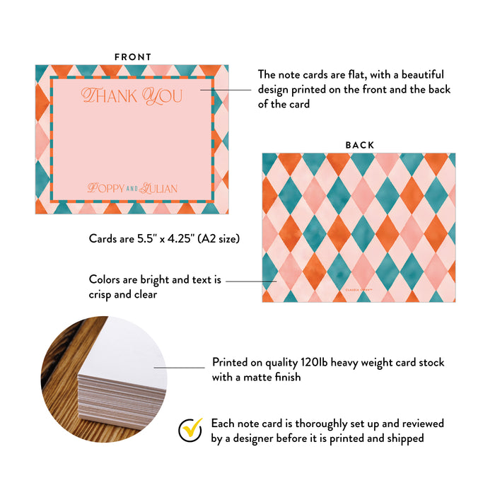Personalized Colorful Geometric Wedding Thank You Card