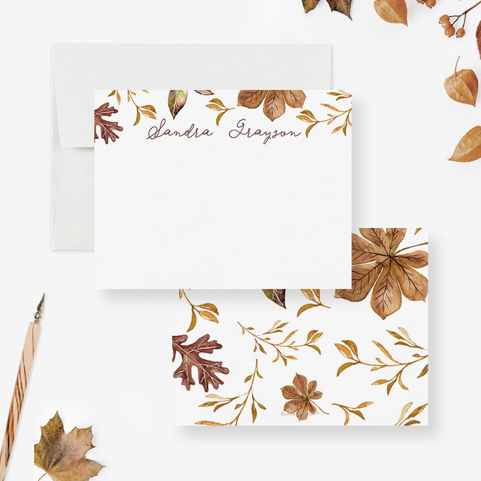 Fall Note Card with Envelopes, Personalized Happy Thanksgiving Card for Friends Family Coworker, Fall Greeting Card