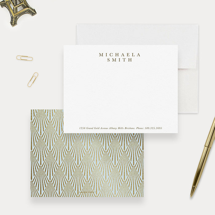 Women Stationary Note Card for Business, Professional Custom Flat Note Card for Men, Elegant Office Stationery Business Stationery