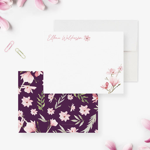 Floral Note Cards For Women, Flower Stationery Set, Unique Floral Stat —  Claudia Owen