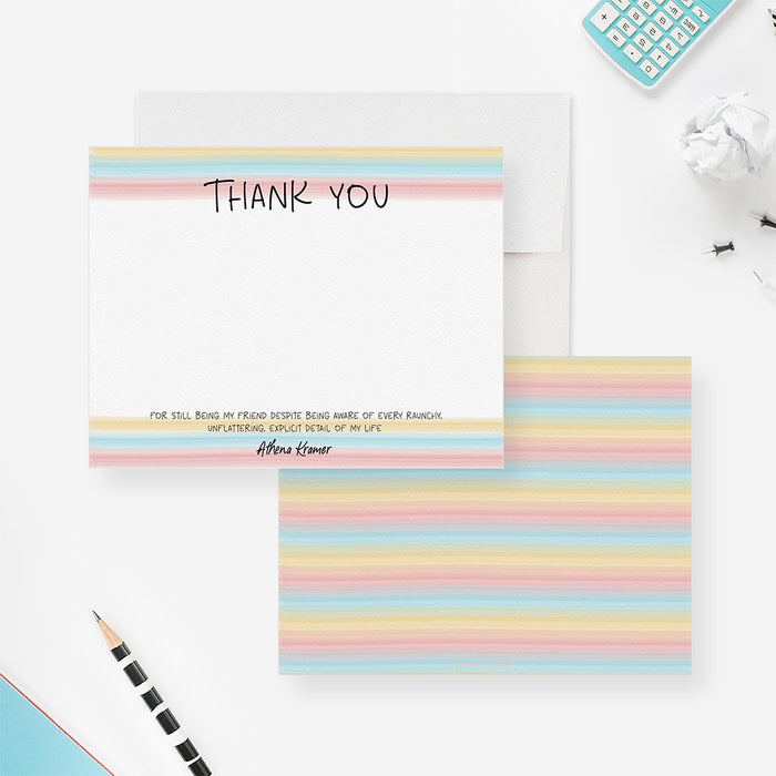 Personalized Appreciation Note Card, Thank You Card for Friend Bestie Bff, Custom Funny Thank You Cards, Special Friendship Card