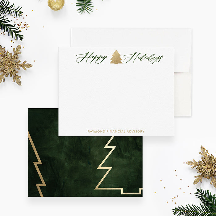 Personalized Elegant Business Holiday Cards, Corporate Holiday Cards for Clients Partners and Customers, Company Christmas Greeting Cards