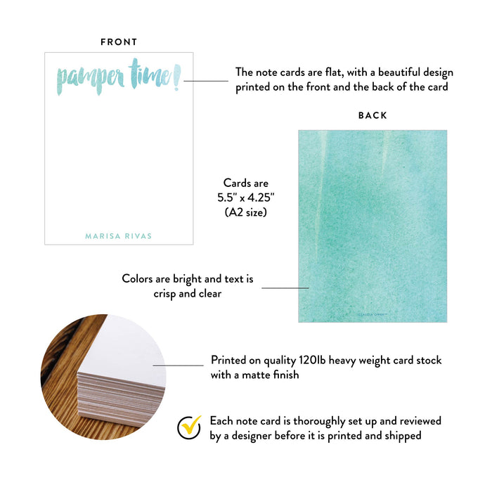 Spa Party Thank You Card Girls Spa Birthday Note Card