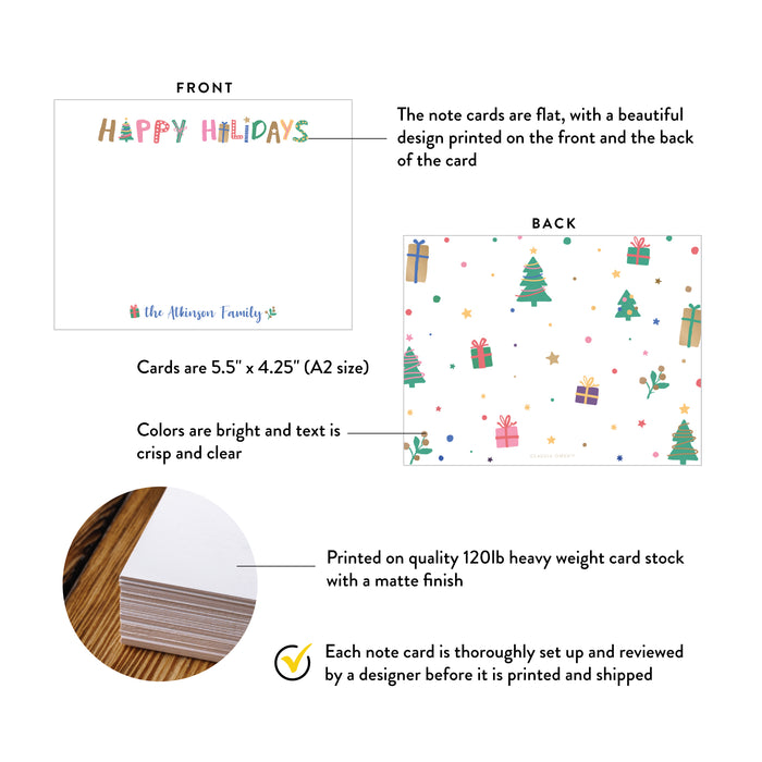 Happy Holiday Note Cards, Kids Christmas Greeting Cards, Personalized Family Christmas Cards, Christmas Thank You Cards