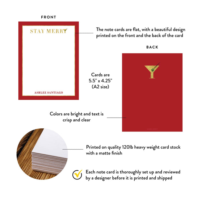 Personalized Holiday Cocktail Thank You Card