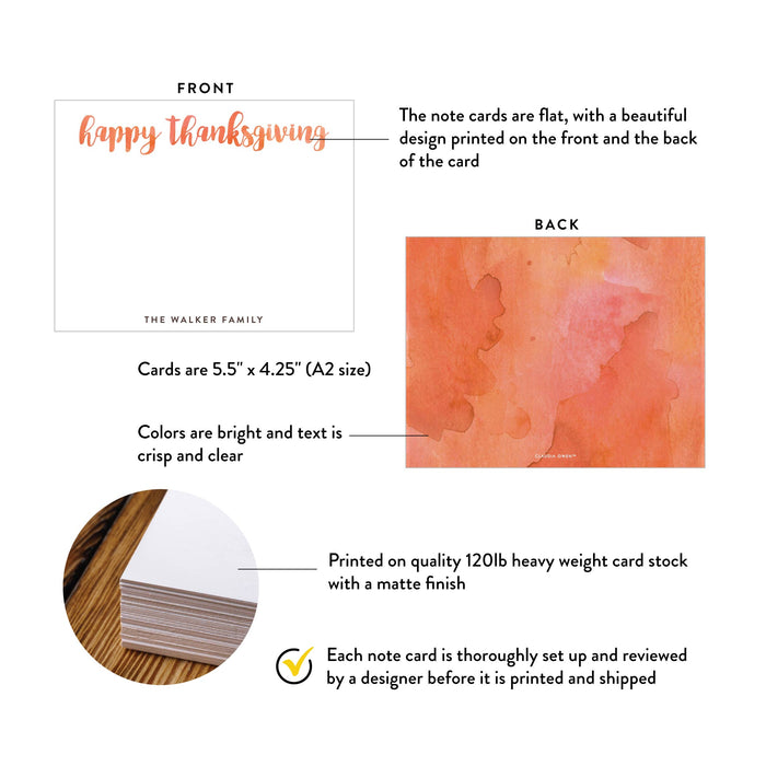Personalized Thanksgiving Note Card Fall Stationery Set