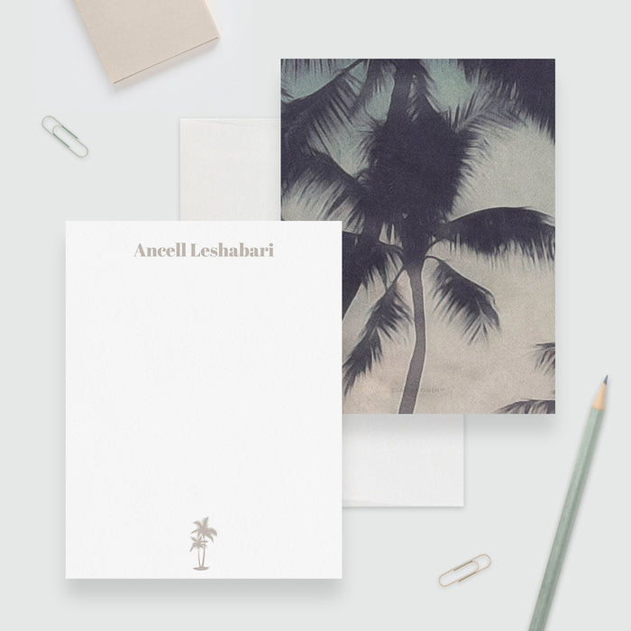 Tropical Note Card Set Beach Home Office Stationery, Nature Letter Set Stationery Pack, Personalized Thank You Card Stationary