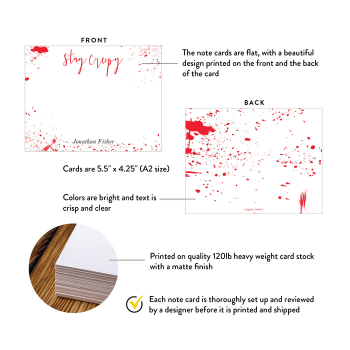 Stay Creepy Bloody Note Card Gothic Halloween Thank You Card