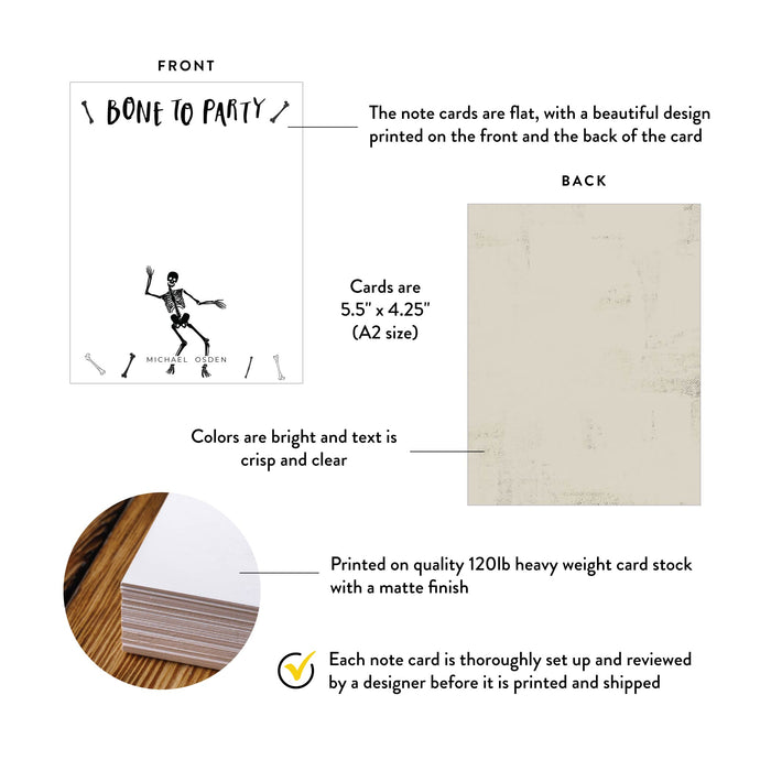 Funny Skeleton Thank You Card Halloween Bone to Party Card