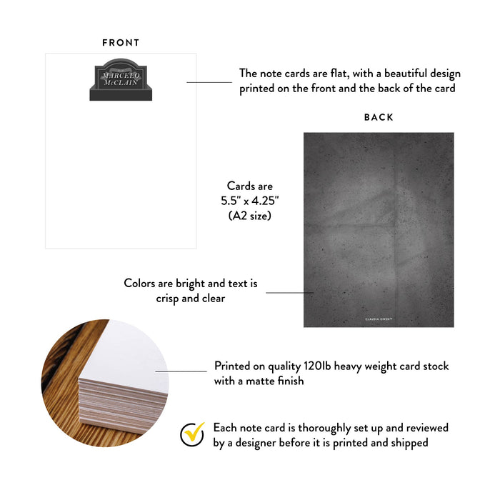 Gothic Tombstone Note Card Personalized Halloween Stationery