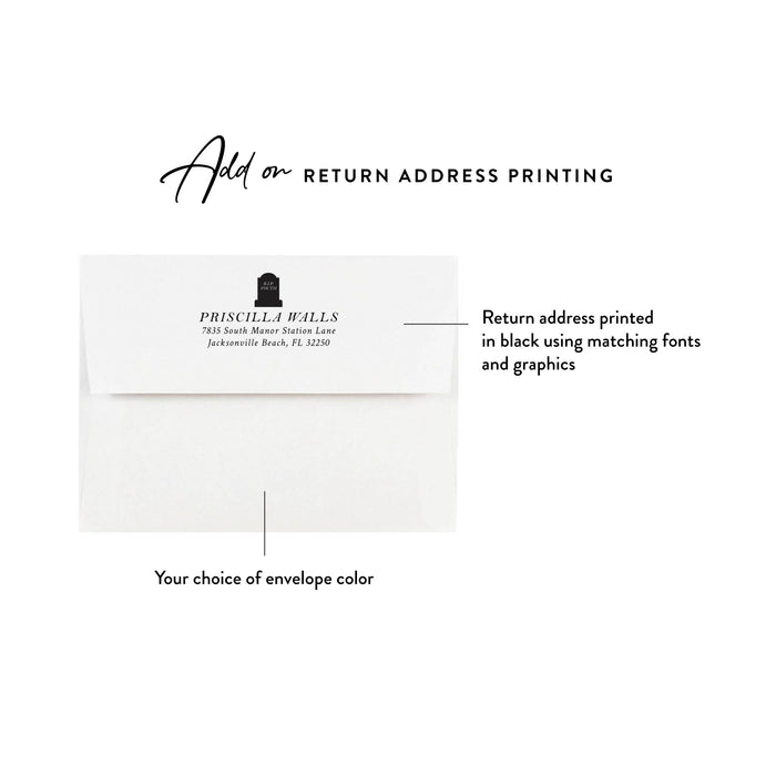 Gothic Tombstone Note Card Personalized Halloween Stationery