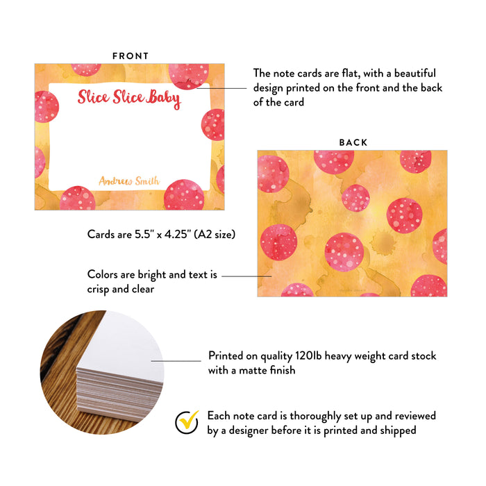 Personalized Pepperoni Pizza Thank You Card