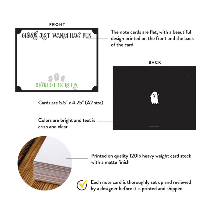 Ghosts Just Wanna Have Fun Note Card Halloween Stationery