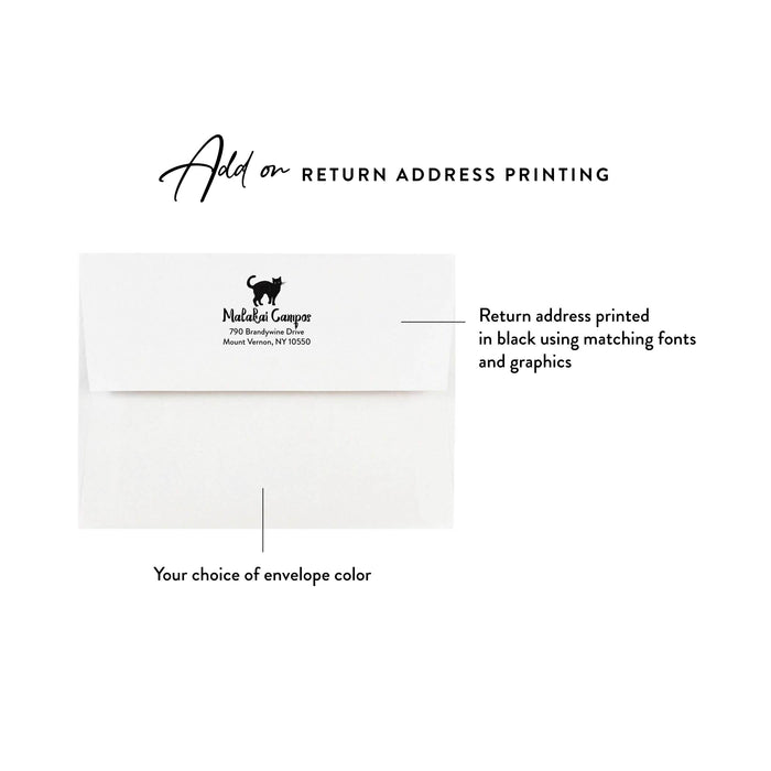 Personalized Halloween Cat Note Cards with Purr-fectly Spooky Pun