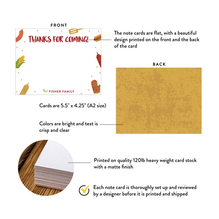 Personalized BBQ Birthday Thank You Cards for a Cookout Party