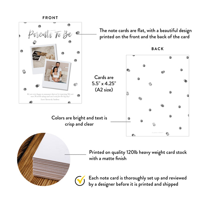 Personalized Photo Pregnancy Announcement Card for Expecting Parents