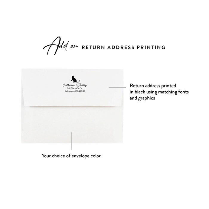 Black Cat Stationary Set Gift for Cat Lovers Birthday Thank You Cards