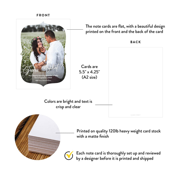 Personalized Pregnancy Announcement Card with Photo Design