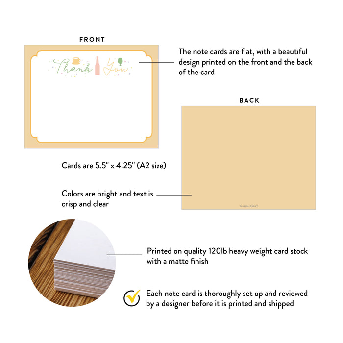 Sip and See Baby Shower Thank You Card Personalized Stationery