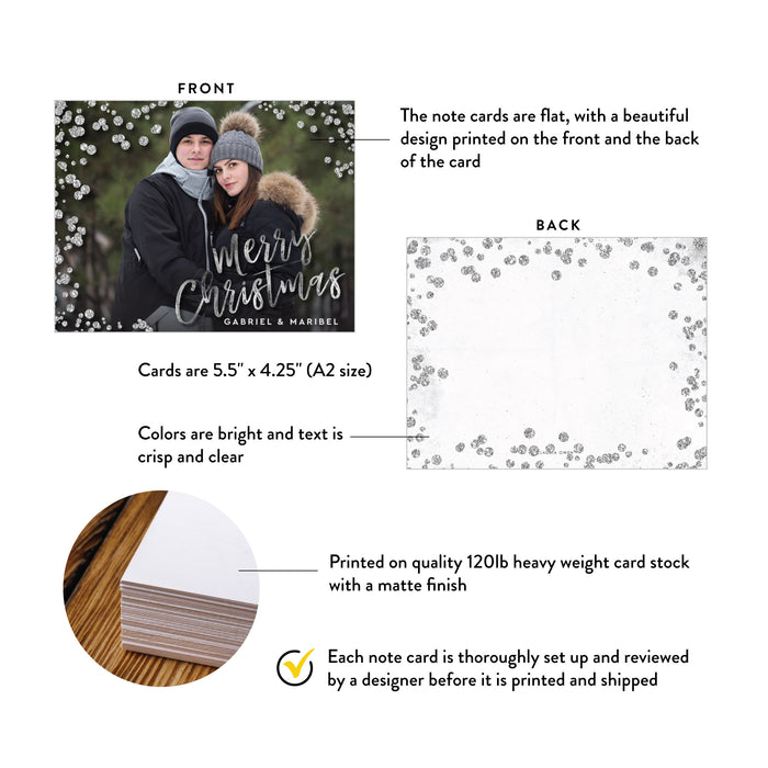 Personalized Diamond Christmas Photo Card for Couples