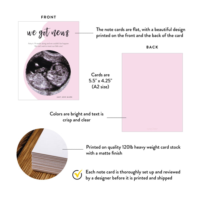 Personalized Pregnancy Announcement Card with Ultrasound Photo
