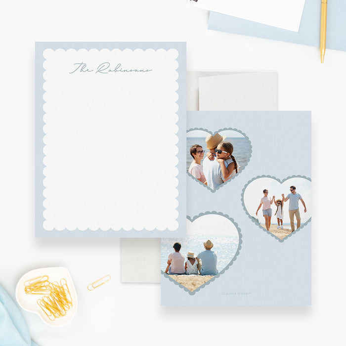 Family Stationery Cards with Envelopes, Custom Gift Stationary Set, Personalized Housewarming Note Cards, Family Gifts with Photo