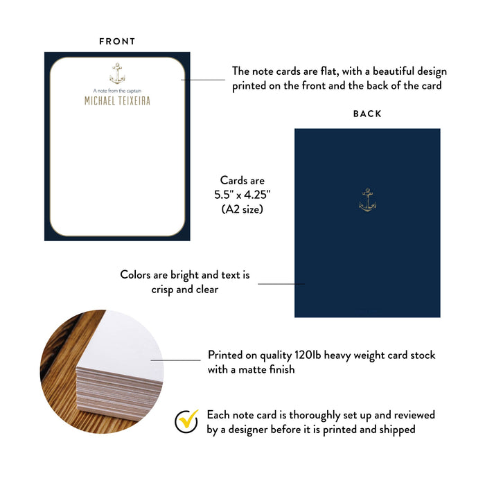 Nautical Birthday Thank You Card Anchor Note Card