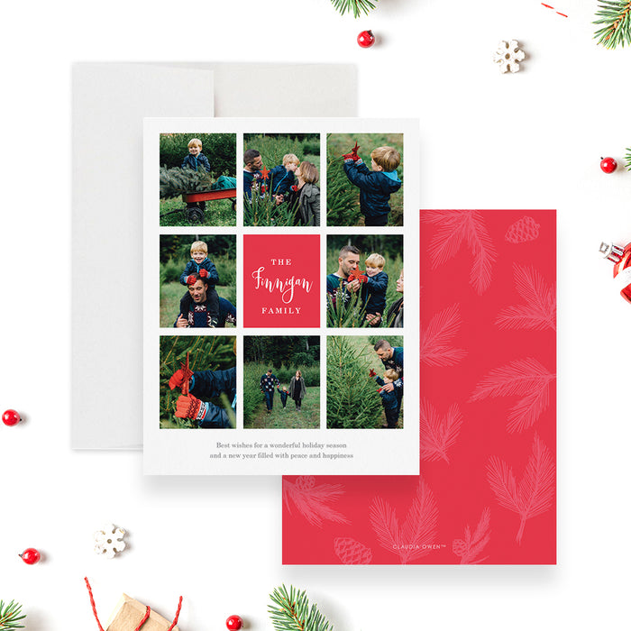 Photo Collage Holiday Cards, Merry Christmas Family Greeting Cards, Multi Photo Christmas Cards with Envelopes, Grandma Christmas Card, Christmas Card for Grandparents