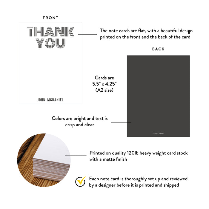 Personalized Modern Bar Mitzvah Thank You Card