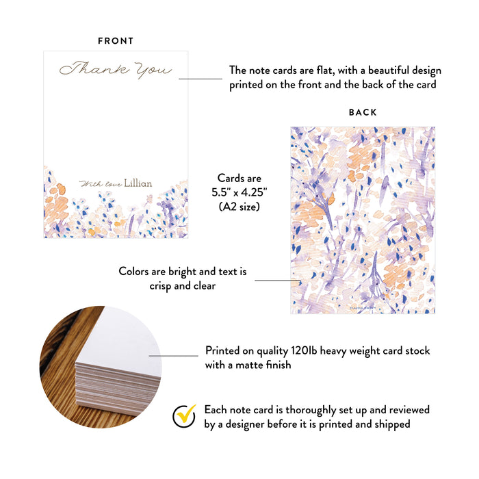 Personalized Watercolor Floral Thank You Card