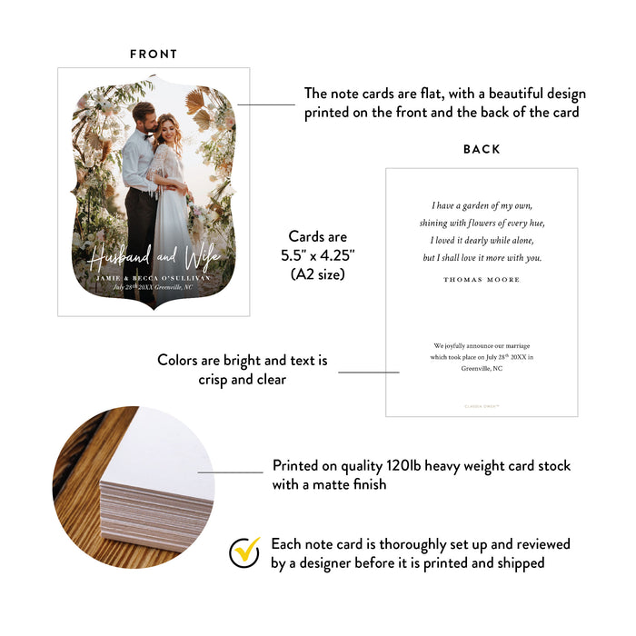Photo Wedding Announcement Card Personalized