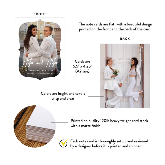 Wife and Wife Photo Wedding Announcement Card