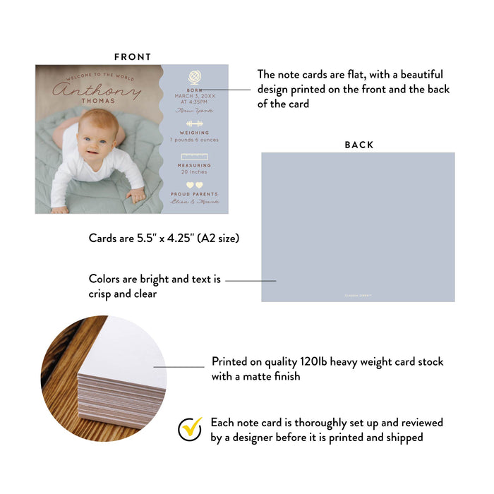 Personalized Photo Birth Announcement Card
