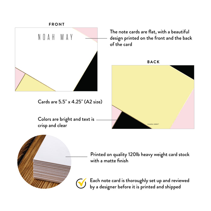 Modern Geometric Thank You Card Personalized Note Card