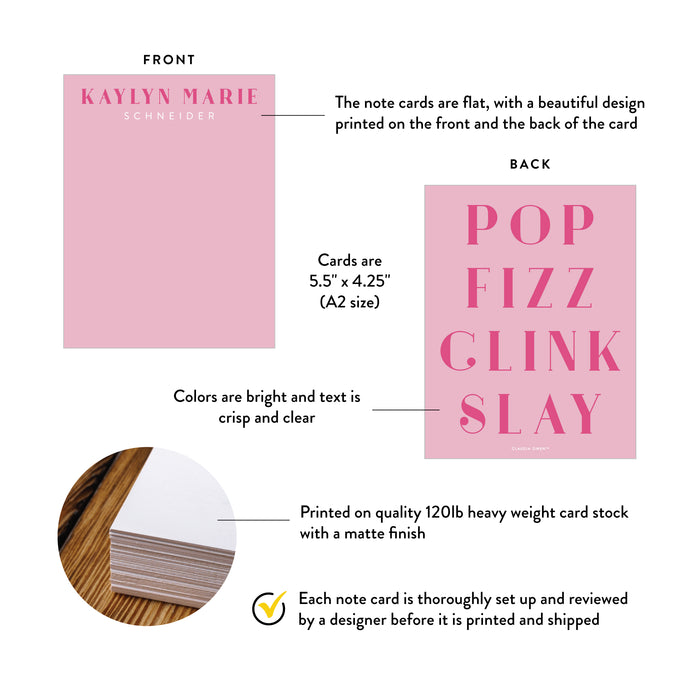Pop Fizz Clink Thank You Card Personalized Bachelorette Stationery