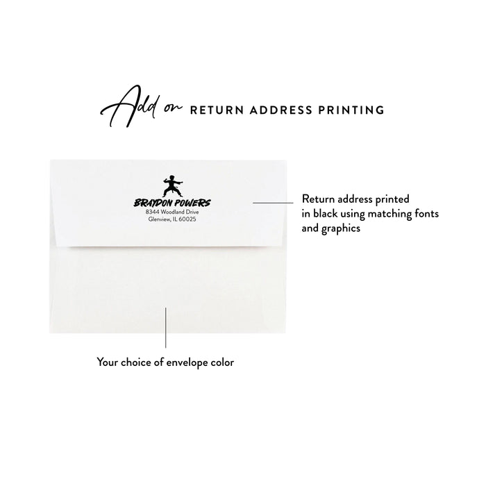 Martial Arts Thank You Card Kids Birthday Karate Party Card