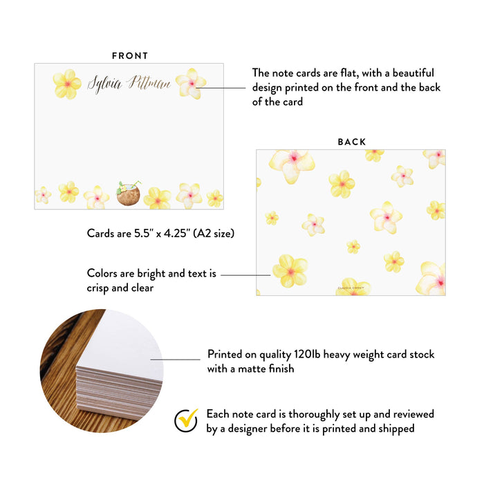 Tropical Thank You Cards Personalized Floral Birthday Party Set