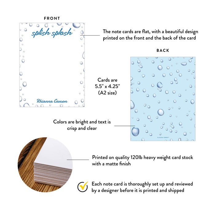 Splish Splash Thank You Card Pool Party Kids Birthday Card