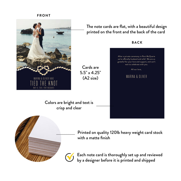 Personalized Beach Wedding Photo Announcement Card