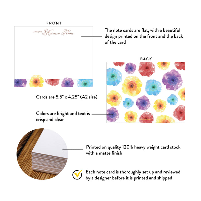 Colorful Floral Note Card for Women, Garden Party Thank You Card with Envelopes, Flowery Thank You Notes for Girls Birthday Party