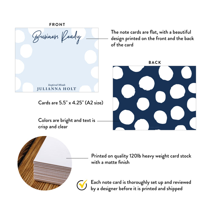 Personalized Light Blue Dot Thank You Card Business Event Appreciation