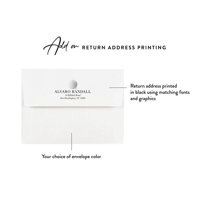 Modern Golf Note Card, Golf Tournament Thank You Card, Professional Golf Stationery Correspondence Card, Personalized Gift for Golfers