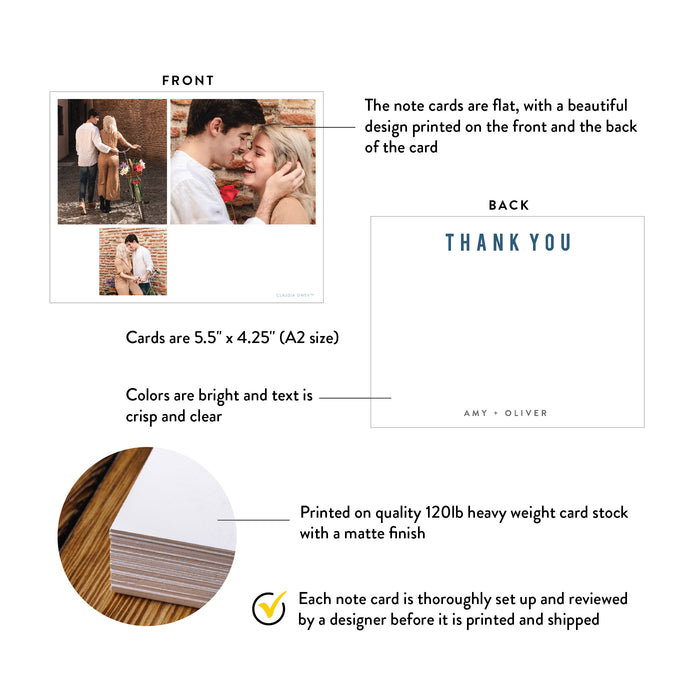 Personalized Wedding Thank You Card Photo Design Stationery