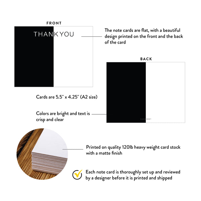 Personalized Black and White Thank You Card Birthday Party