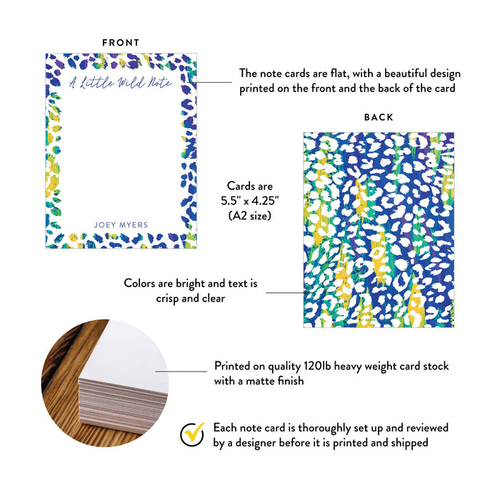 Colorful Leopard Print Kids Thank You Note Card